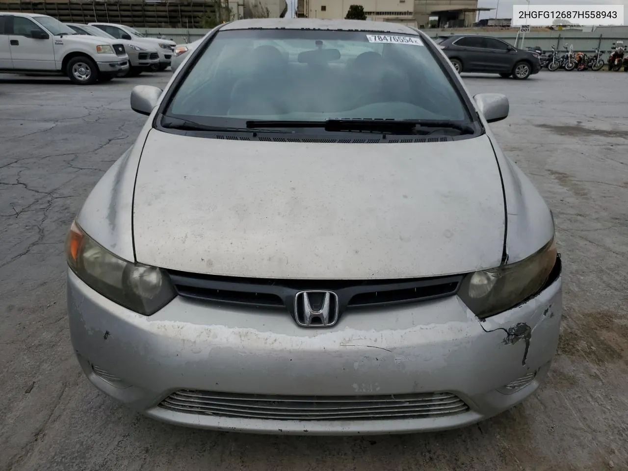 2007 Honda Civic Lx VIN: 2HGFG12687H558943 Lot: 78476554