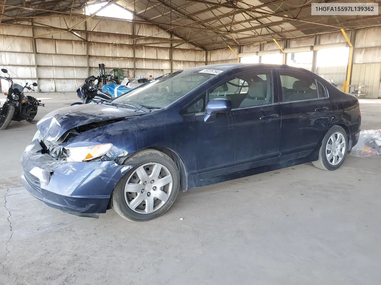 2007 Honda Civic Lx VIN: 1HGFA15597L139362 Lot: 78725794