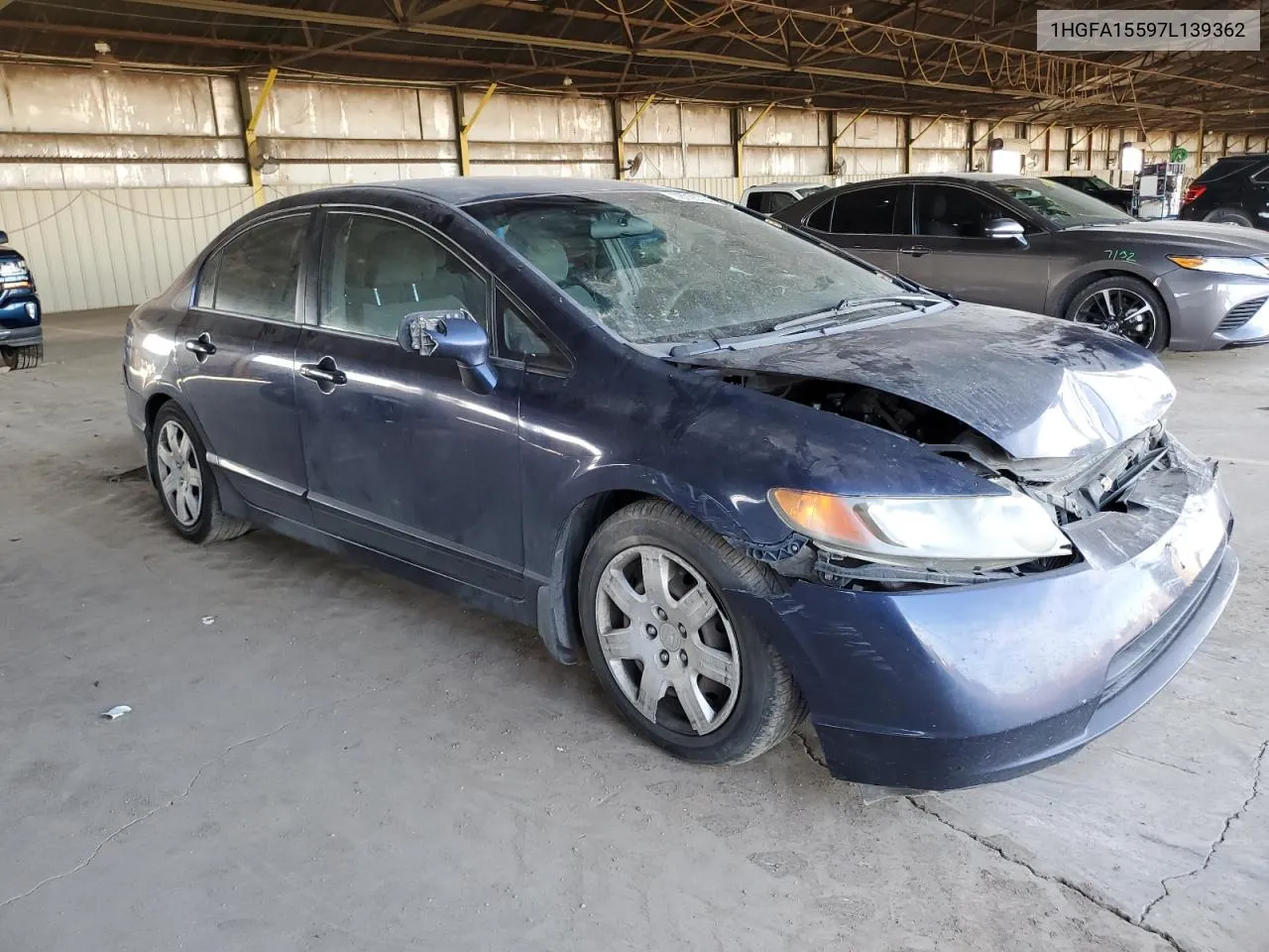 2007 Honda Civic Lx VIN: 1HGFA15597L139362 Lot: 78725794