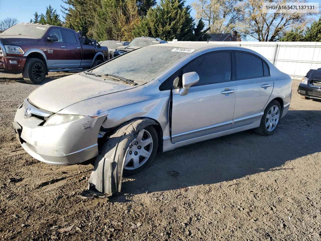 2007 Honda Civic Lx VIN: 1HGFA16547L137131 Lot: 78760614