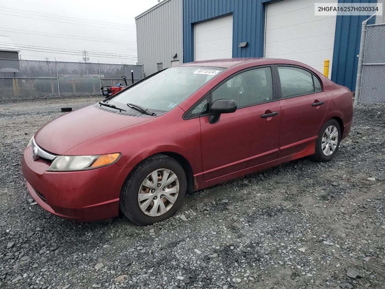 2007 Honda Civic Dx VIN: 2HGFA16257H030334 Lot: 80715124