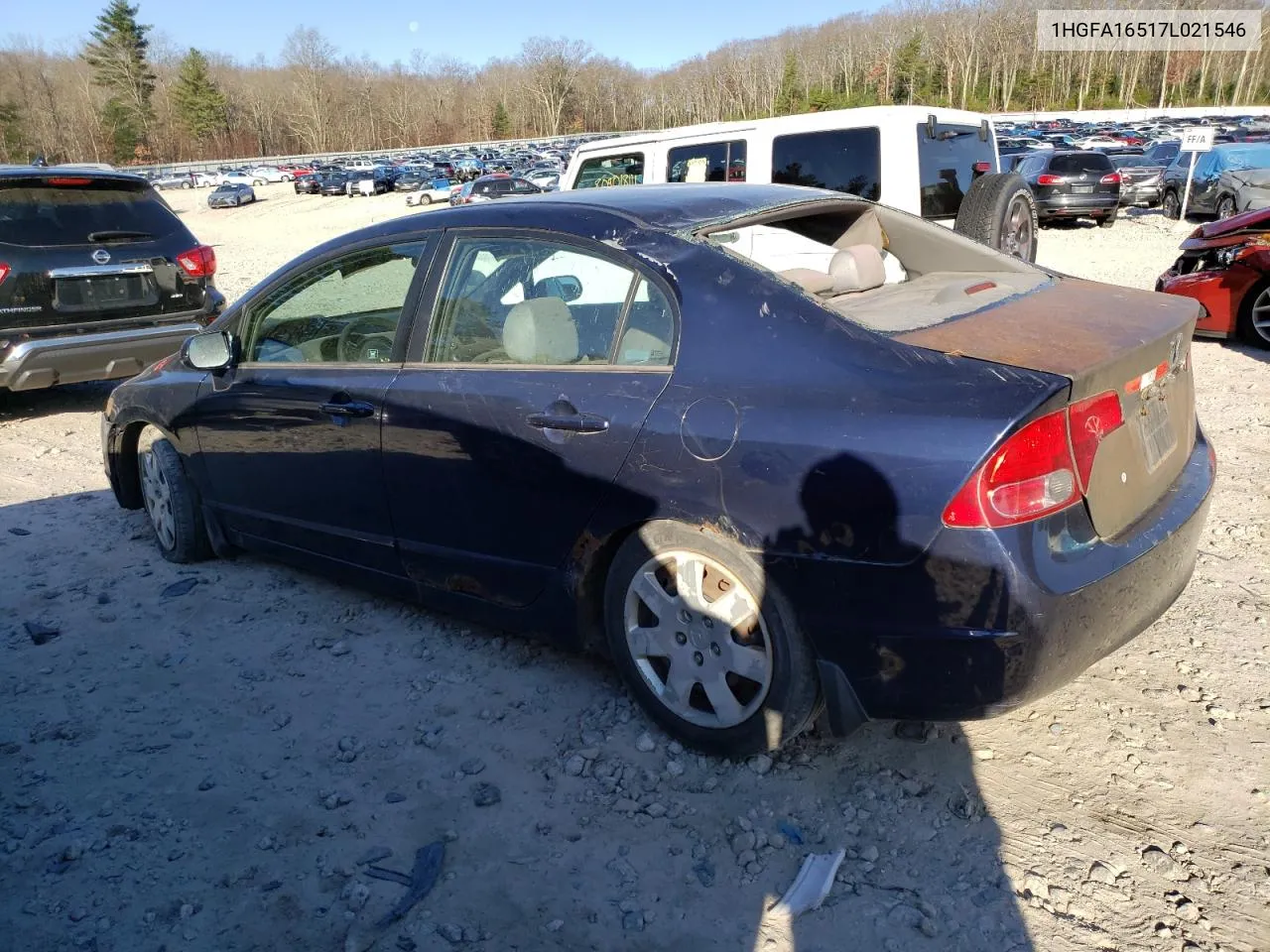 2007 Honda Civic Lx VIN: 1HGFA16517L021546 Lot: 80847764