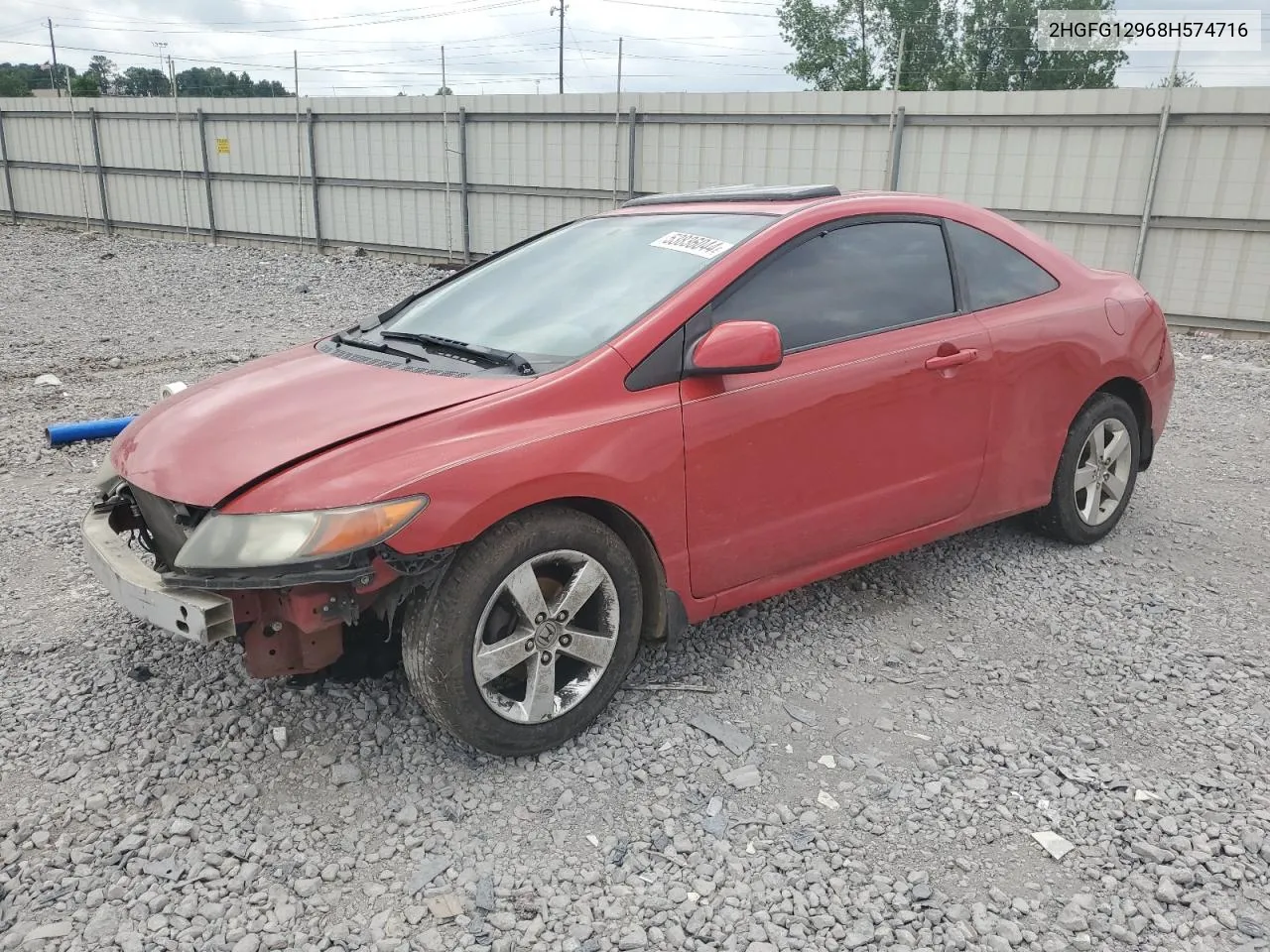 2008 Honda Civic Exl VIN: 2HGFG12968H574716 Lot: 53836044