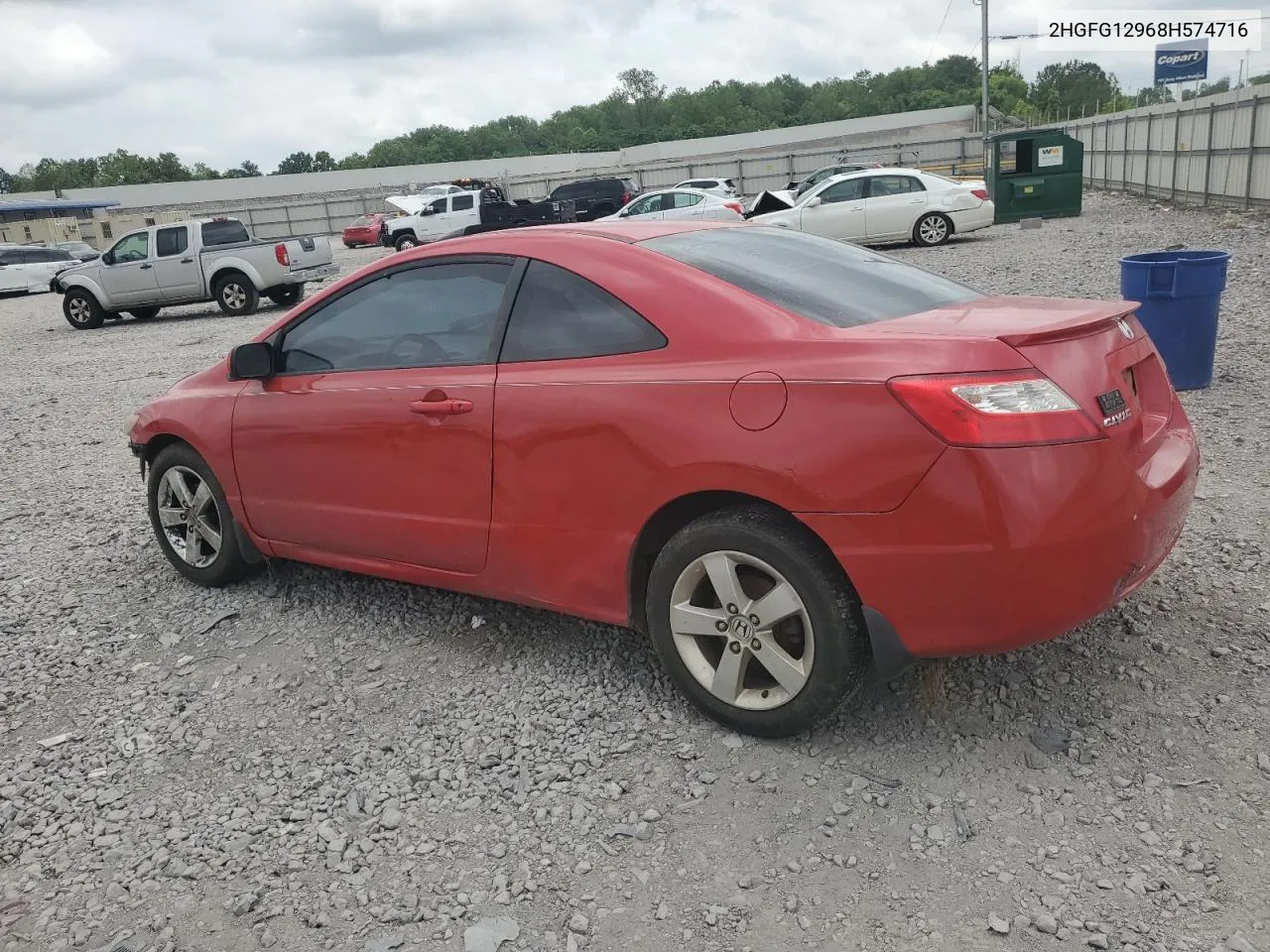 2008 Honda Civic Exl VIN: 2HGFG12968H574716 Lot: 53836044