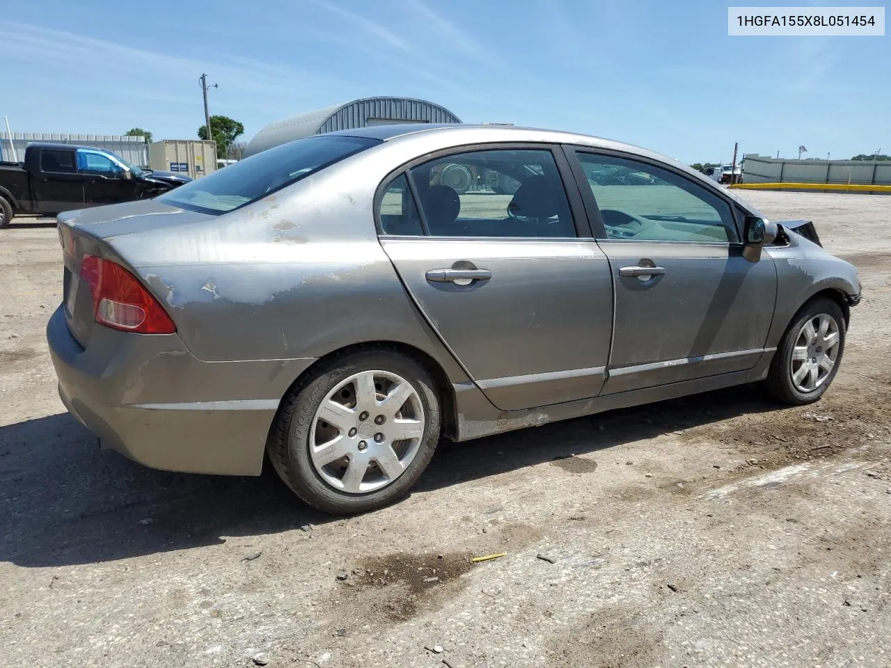 2008 Honda Civic Lx VIN: 1HGFA155X8L051454 Lot: 57671364