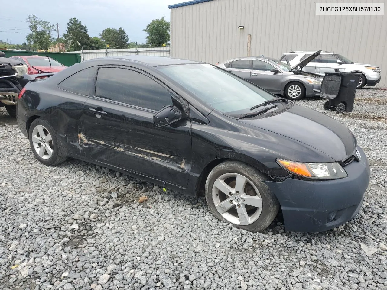 2008 Honda Civic Lx VIN: 2HGFG126X8H578130 Lot: 60419494