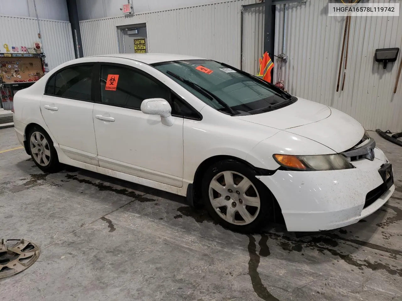 2008 Honda Civic Lx VIN: 1HGFA16578L119742 Lot: 60759274