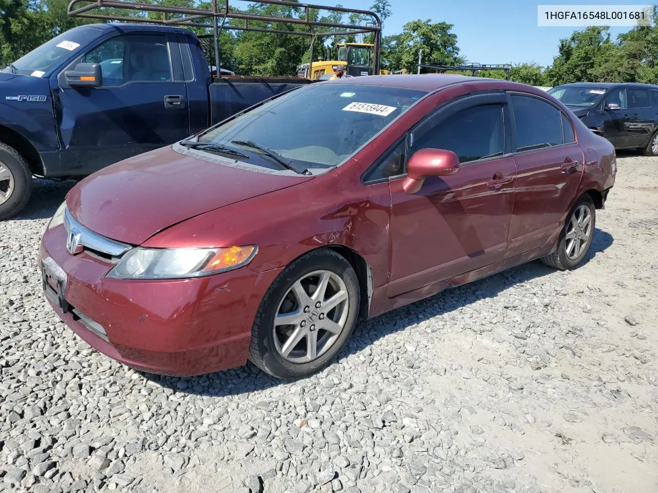 1HGFA16548L001681 2008 Honda Civic Lx