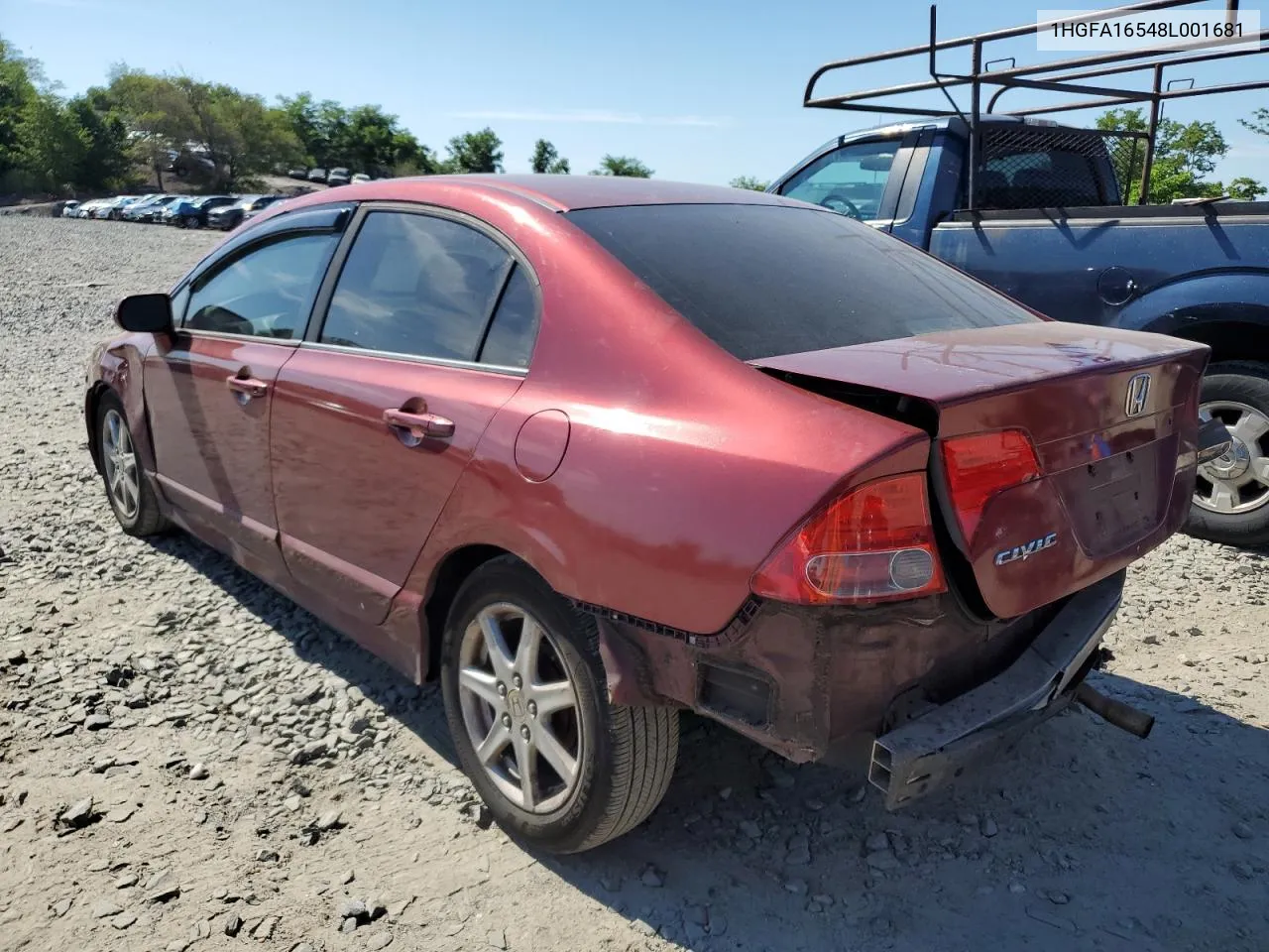 2008 Honda Civic Lx VIN: 1HGFA16548L001681 Lot: 61515944