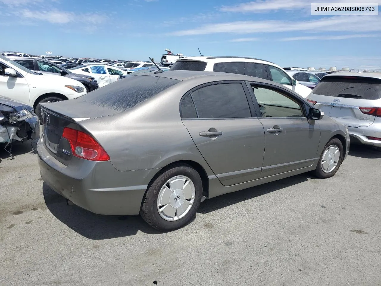 2008 Honda Civic Hybrid VIN: JHMFA36208S008793 Lot: 66754144