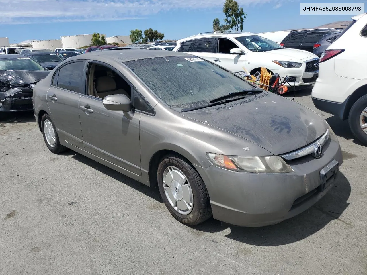 2008 Honda Civic Hybrid VIN: JHMFA36208S008793 Lot: 66754144