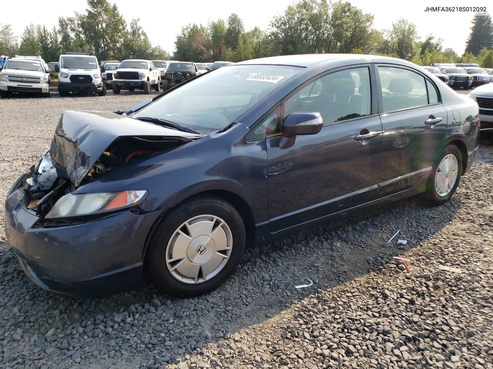 2008 Honda Civic Hybrid VIN: JHMFA36218S012092 Lot: 66933434