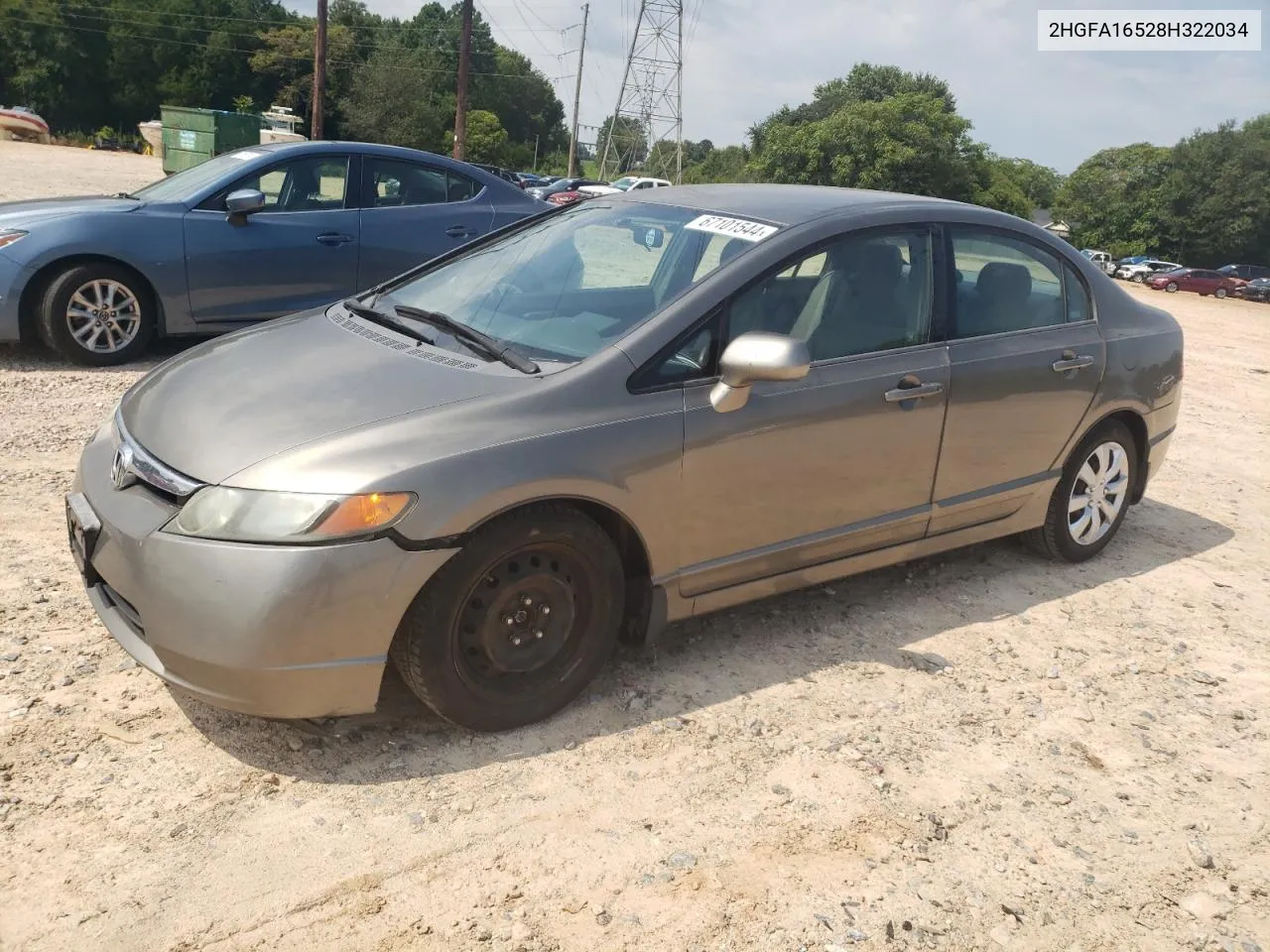 2008 Honda Civic Lx VIN: 2HGFA16528H322034 Lot: 67101544