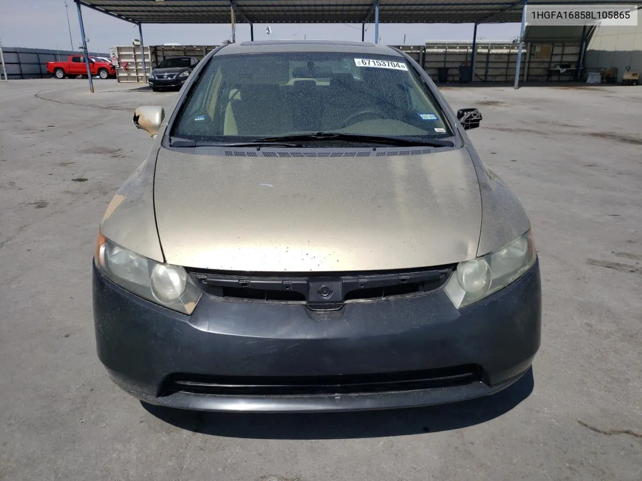 2008 Honda Civic Ex VIN: 1HGFA16858L105865 Lot: 67153704