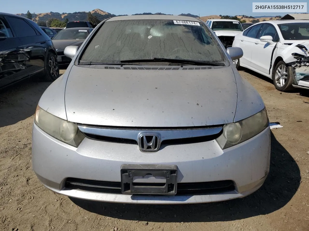 2008 Honda Civic Lx VIN: 2HGFA15538H512717 Lot: 67488174