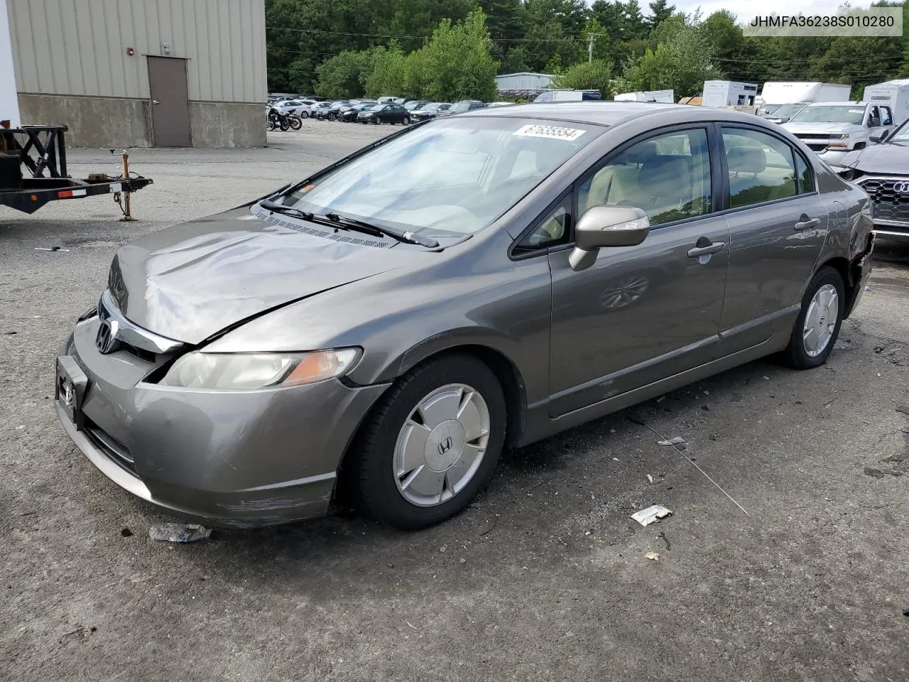 2008 Honda Civic Hybrid VIN: JHMFA36238S010280 Lot: 67635554