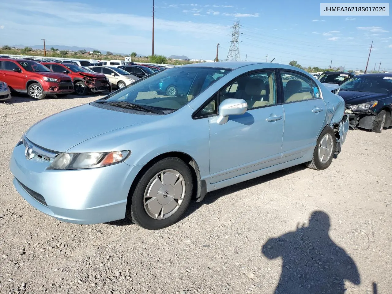 2008 Honda Civic Hybrid VIN: JHMFA36218S017020 Lot: 68101694