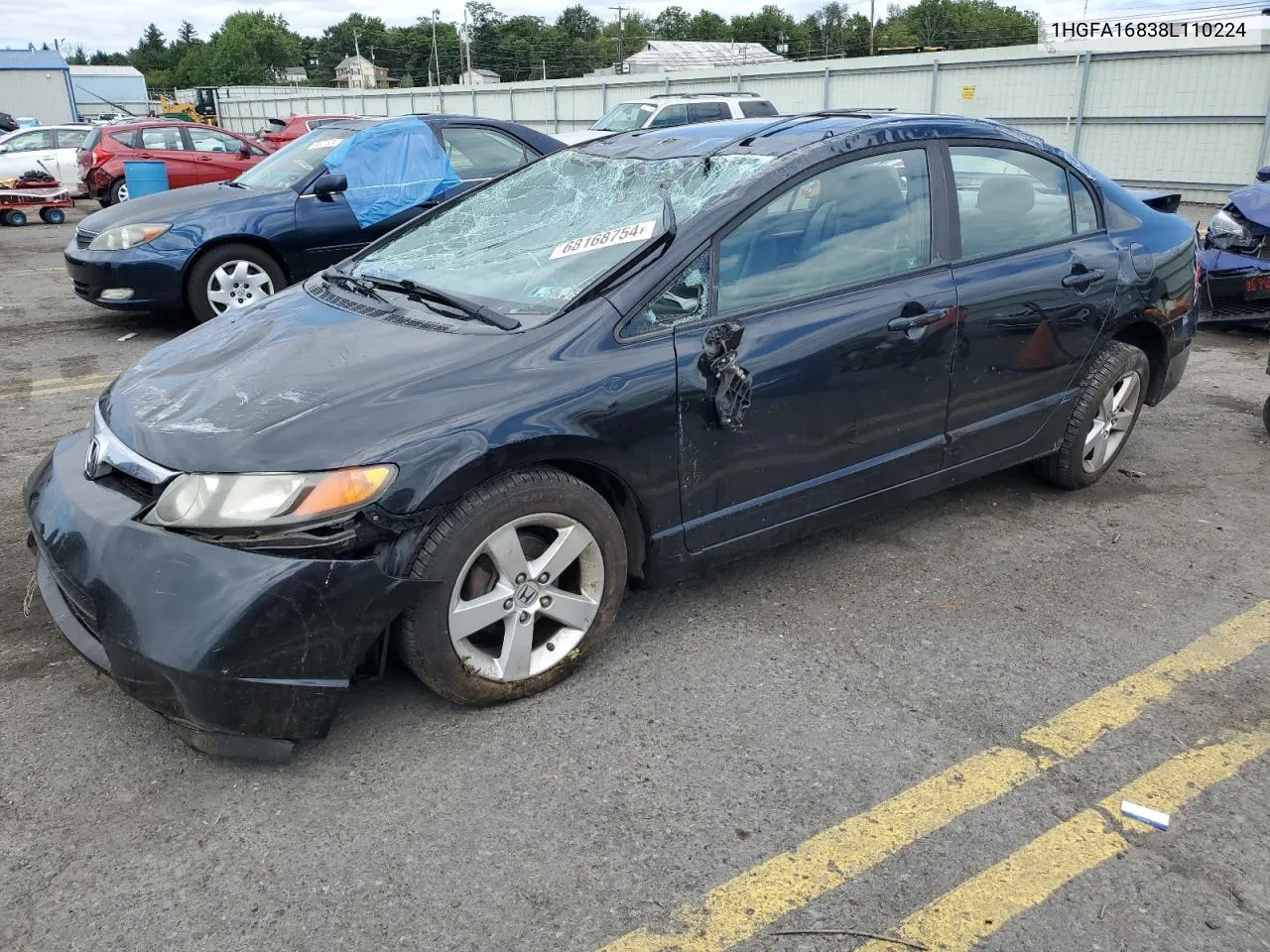 2008 Honda Civic Ex VIN: 1HGFA16838L110224 Lot: 68168754