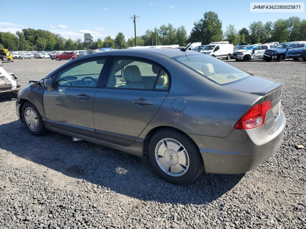 2008 Honda Civic Hybrid VIN: JHMFA36228S025871 Lot: 68174794