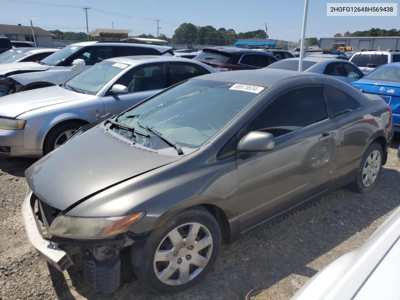 2008 Honda Civic Lx VIN: 2HGFG12648H569438 Lot: 68973634