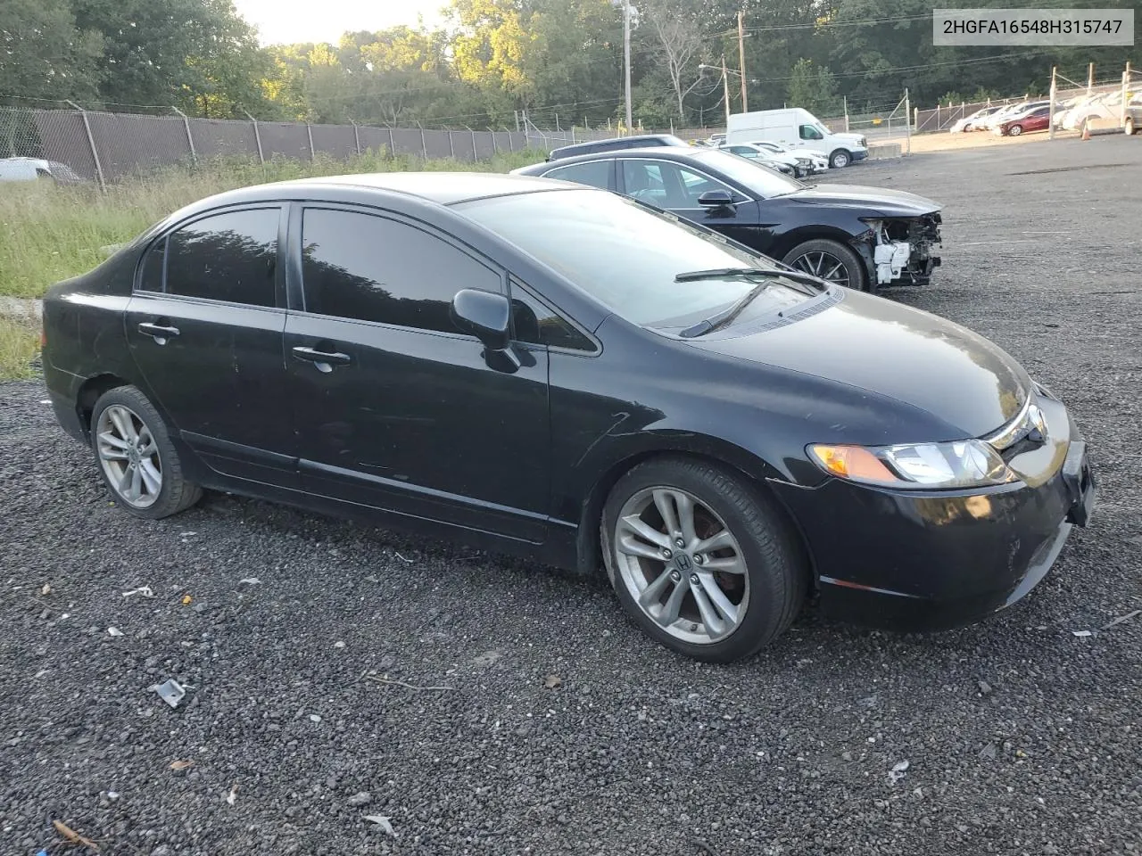 2008 Honda Civic Lx VIN: 2HGFA16548H315747 Lot: 69093884