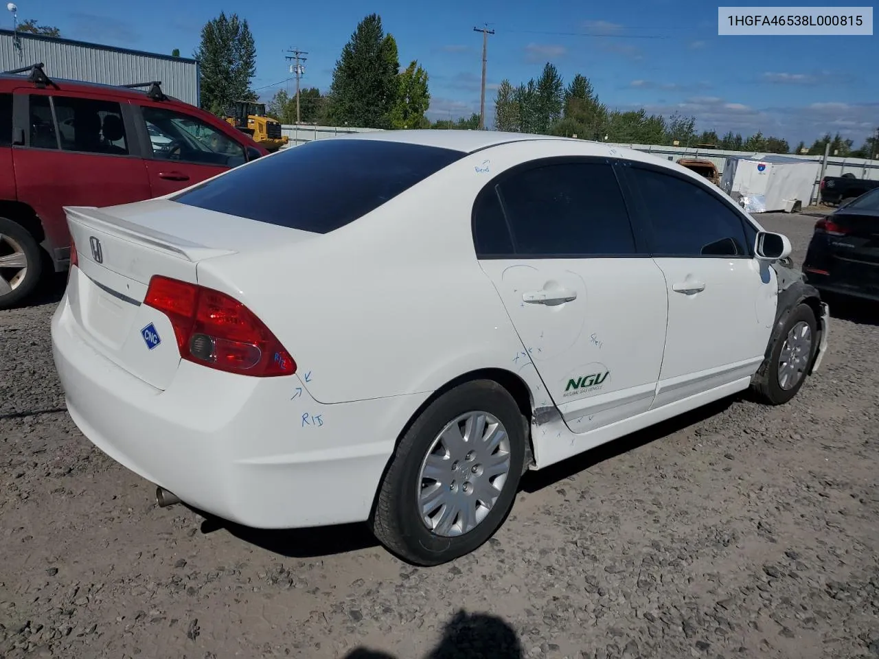 2008 Honda Civic Gx VIN: 1HGFA46538L000815 Lot: 69211394