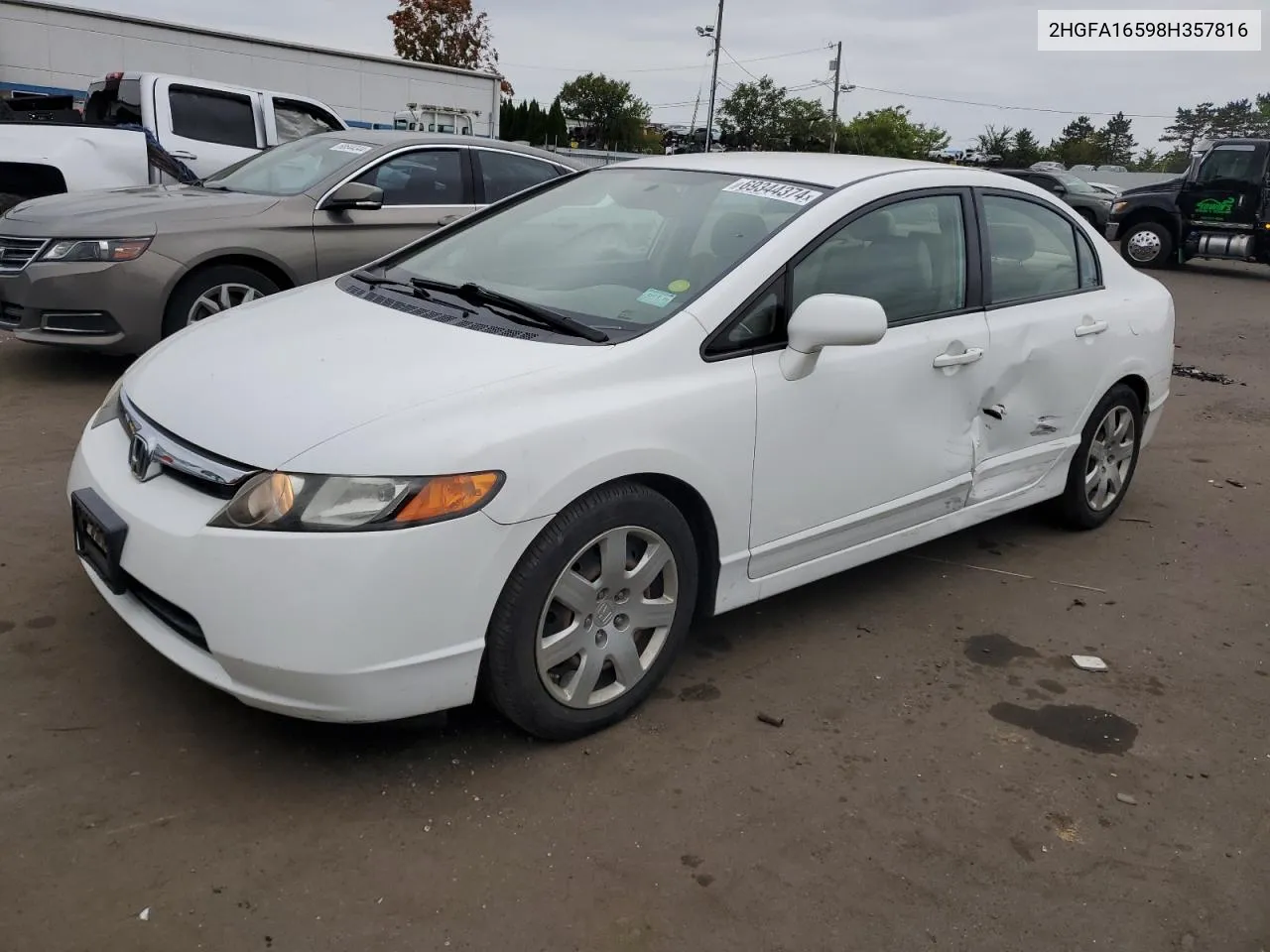 2HGFA16598H357816 2008 Honda Civic Lx