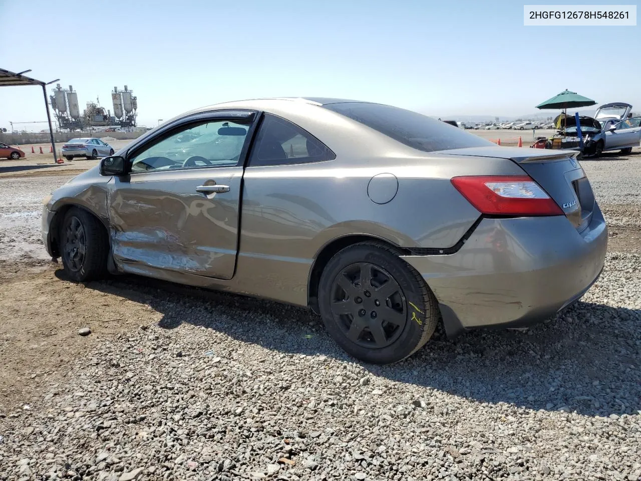 2008 Honda Civic Lx VIN: 2HGFG12678H548261 Lot: 69662894