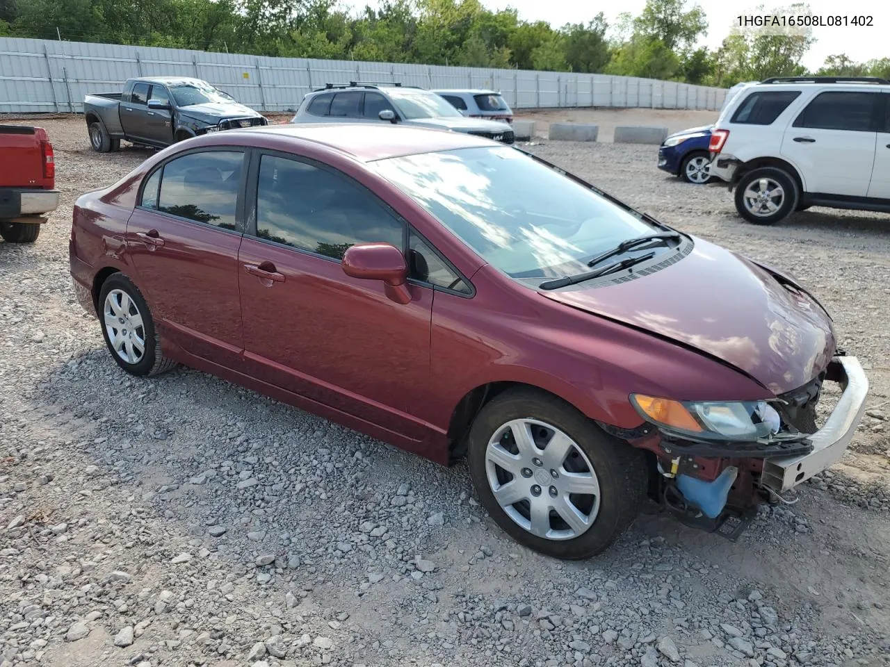 1HGFA16508L081402 2008 Honda Civic Lx