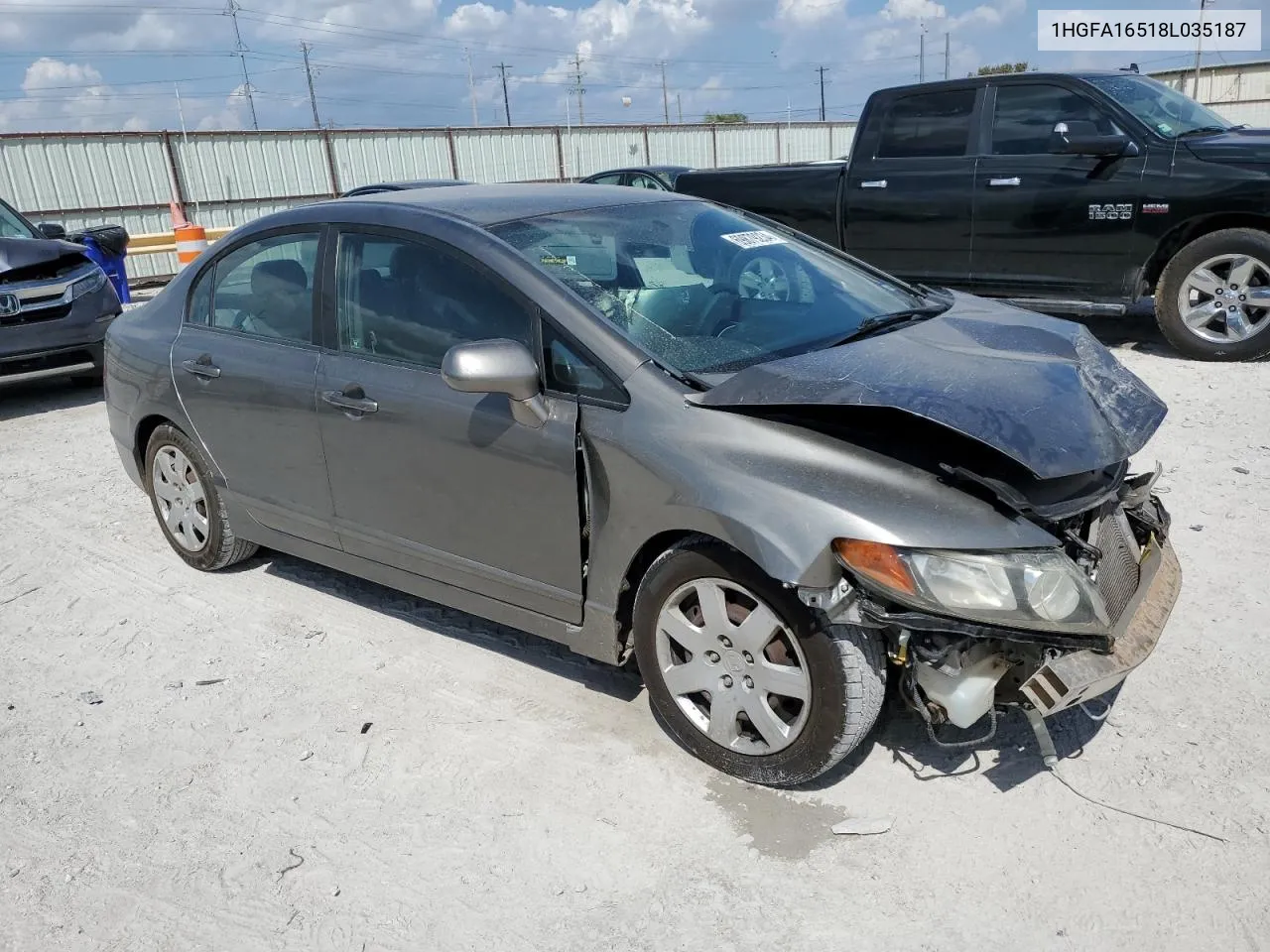 2008 Honda Civic Lx VIN: 1HGFA16518L035187 Lot: 69879234