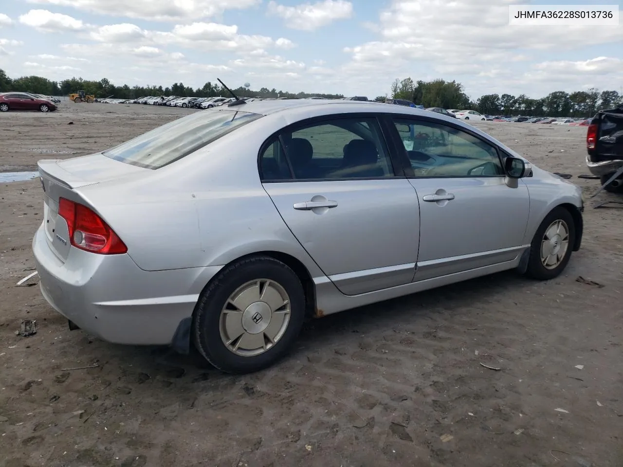 2008 Honda Civic Hybrid VIN: JHMFA36228S013736 Lot: 70748164