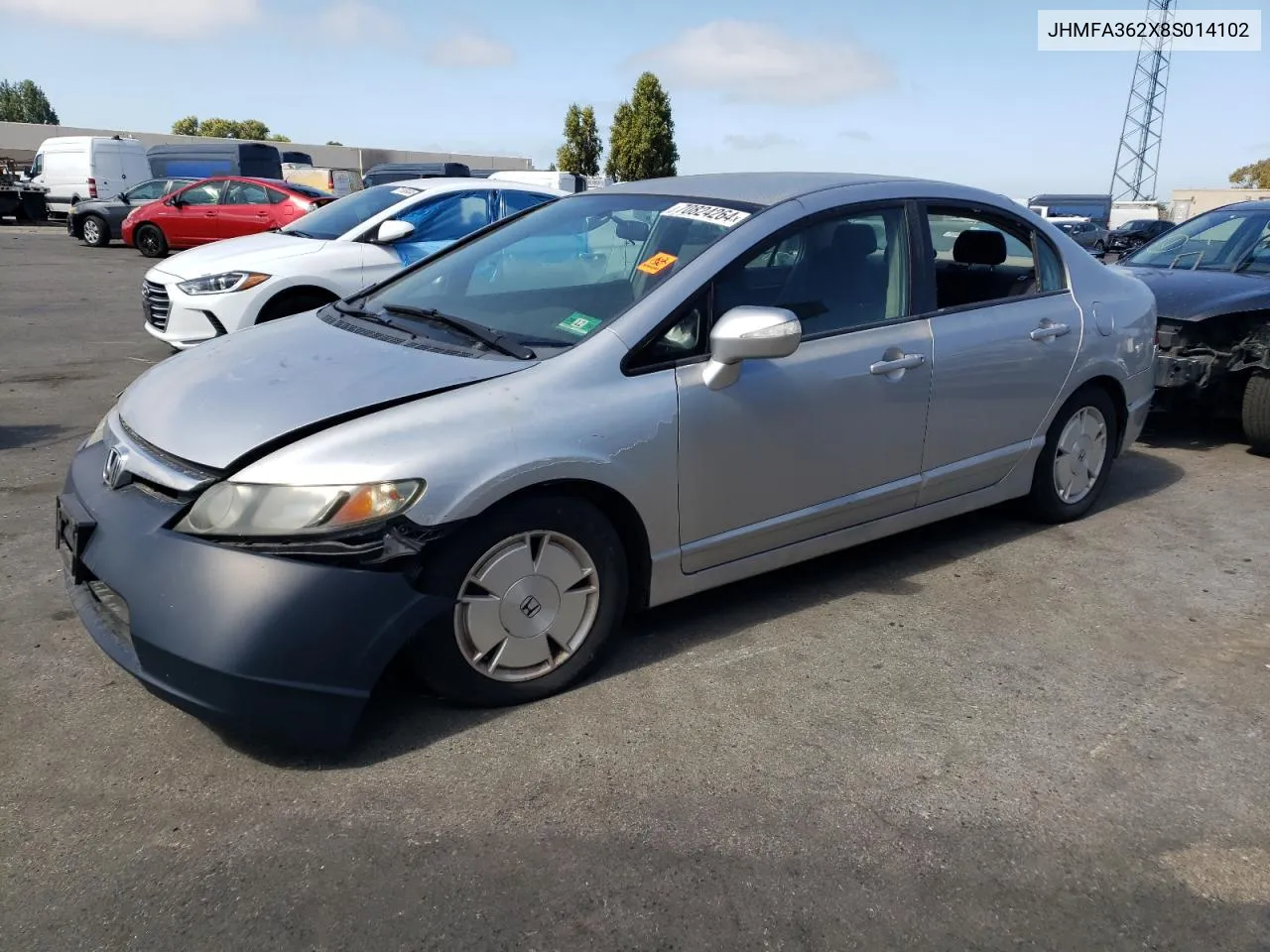 2008 Honda Civic Hybrid VIN: JHMFA362X8S014102 Lot: 70824264