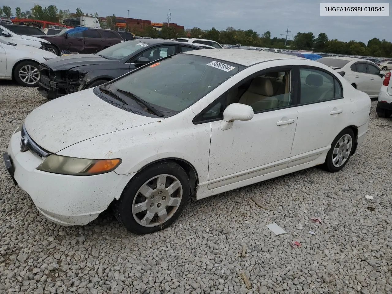 2008 Honda Civic Lx VIN: 1HGFA16598L010540 Lot: 70850104