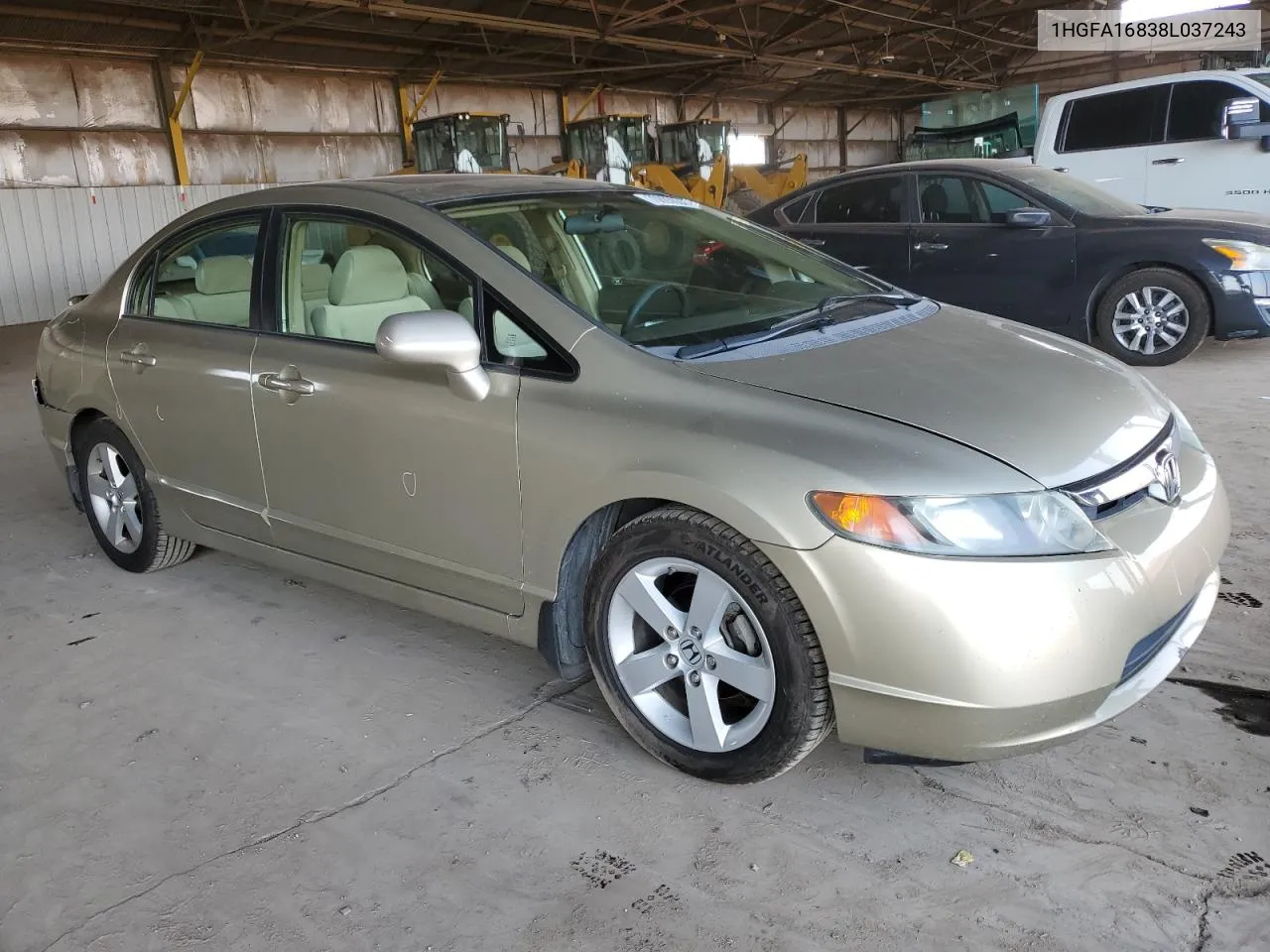 1HGFA16838L037243 2008 Honda Civic Ex