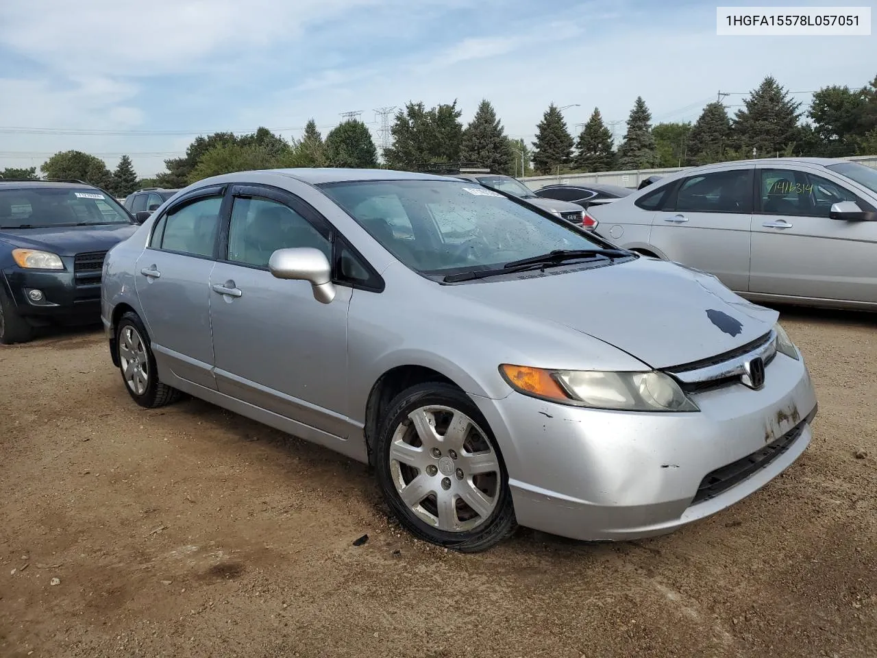 2008 Honda Civic Lx VIN: 1HGFA15578L057051 Lot: 71101364