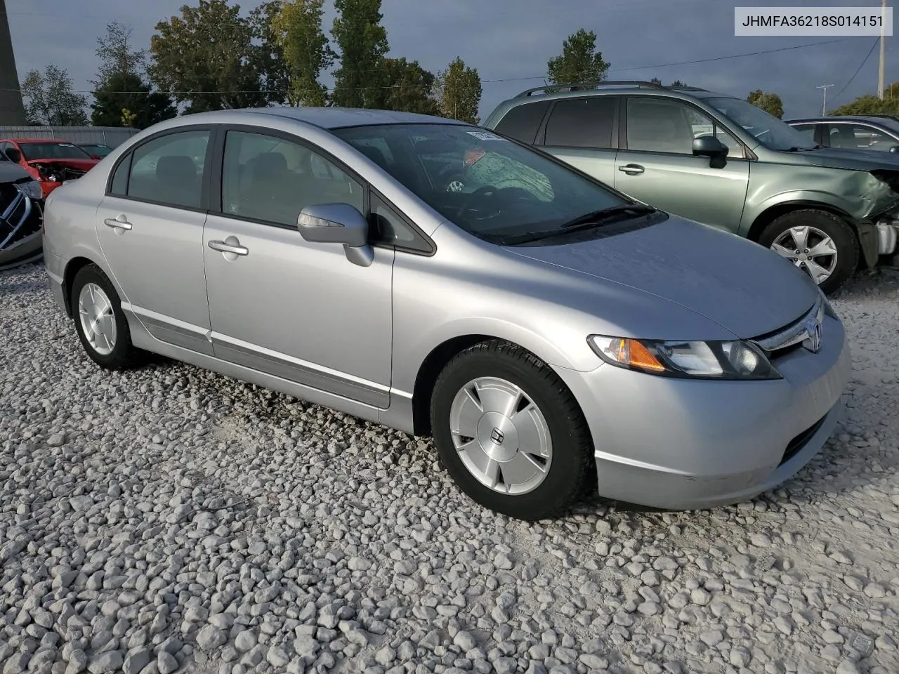 2008 Honda Civic Hybrid VIN: JHMFA36218S014151 Lot: 71537134