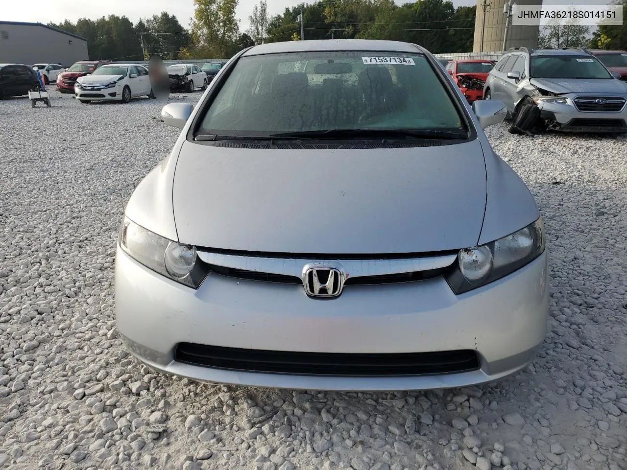 2008 Honda Civic Hybrid VIN: JHMFA36218S014151 Lot: 71537134