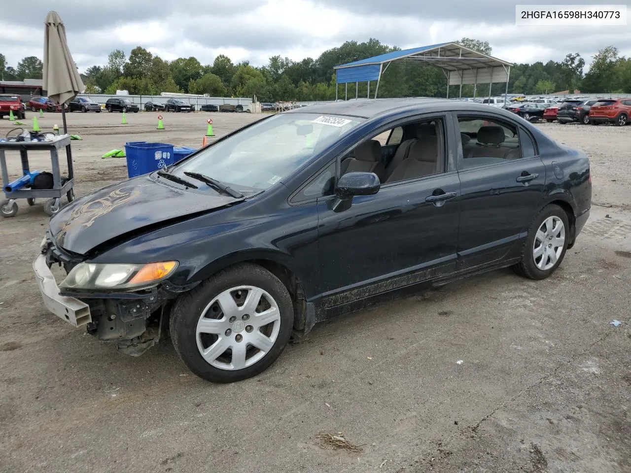 2008 Honda Civic Lx VIN: 2HGFA16598H340773 Lot: 71662534