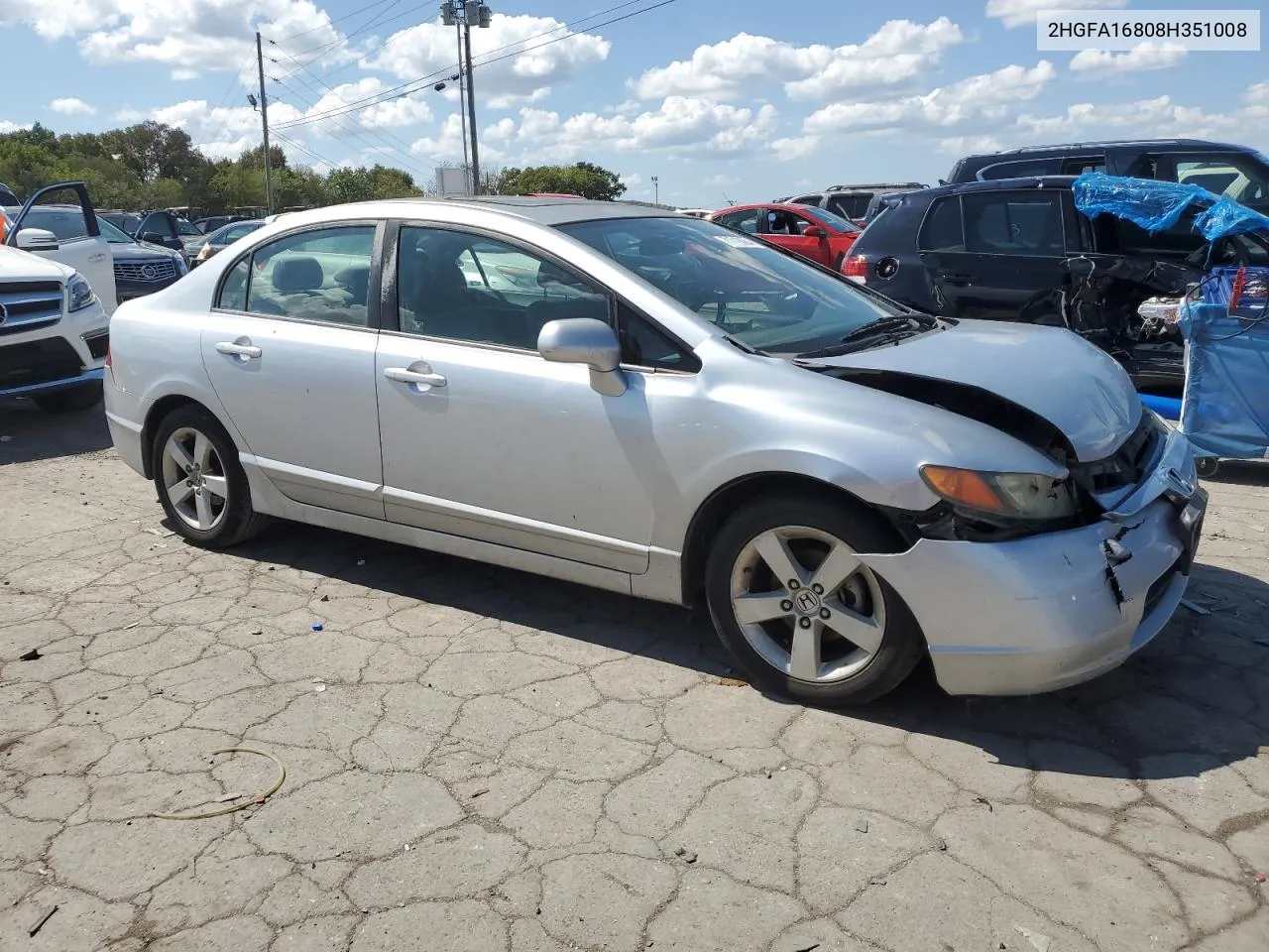 2008 Honda Civic Ex VIN: 2HGFA16808H351008 Lot: 71716084