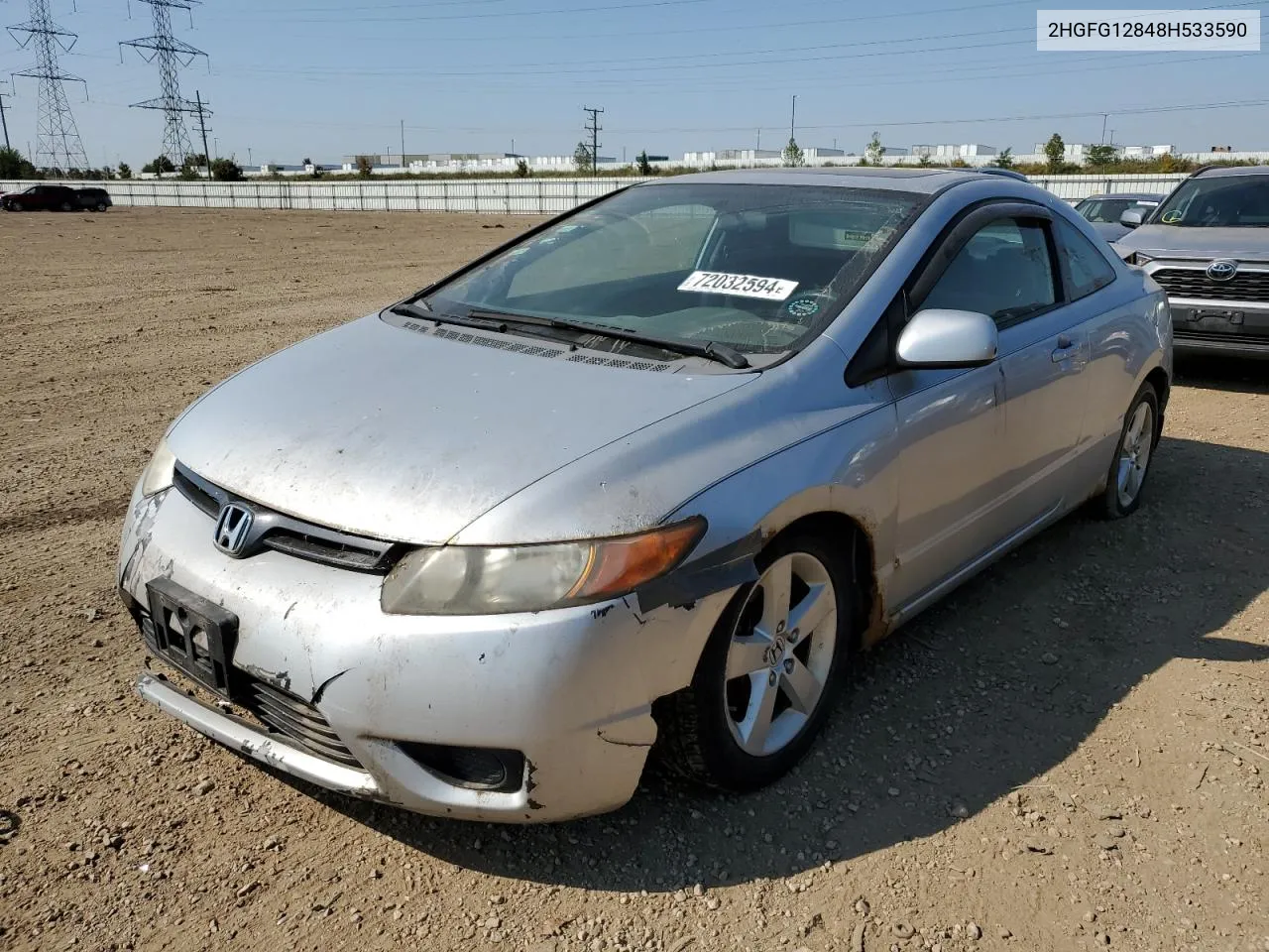 2008 Honda Civic Ex VIN: 2HGFG12848H533590 Lot: 72032594