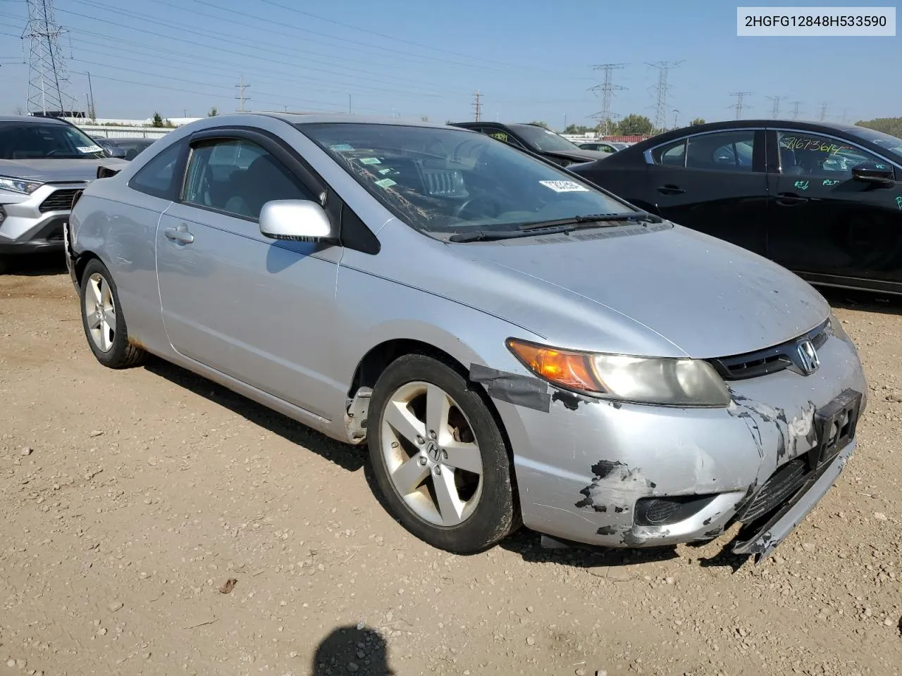 2008 Honda Civic Ex VIN: 2HGFG12848H533590 Lot: 72032594