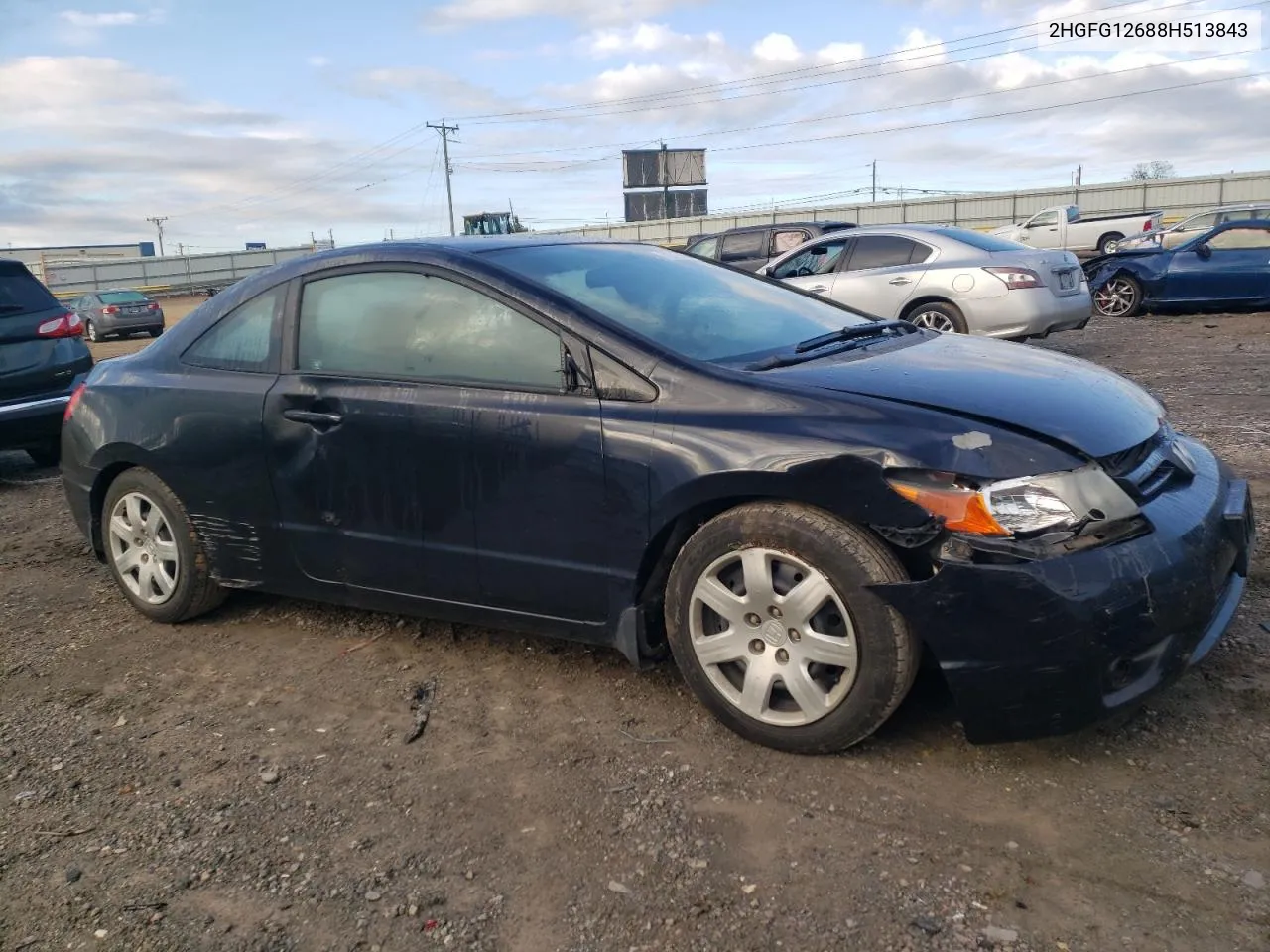 2008 Honda Civic Lx VIN: 2HGFG12688H513843 Lot: 72315434