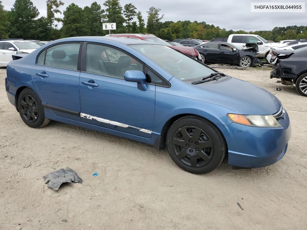 2008 Honda Civic Lx VIN: 1HGFA165X8L044955 Lot: 72316824