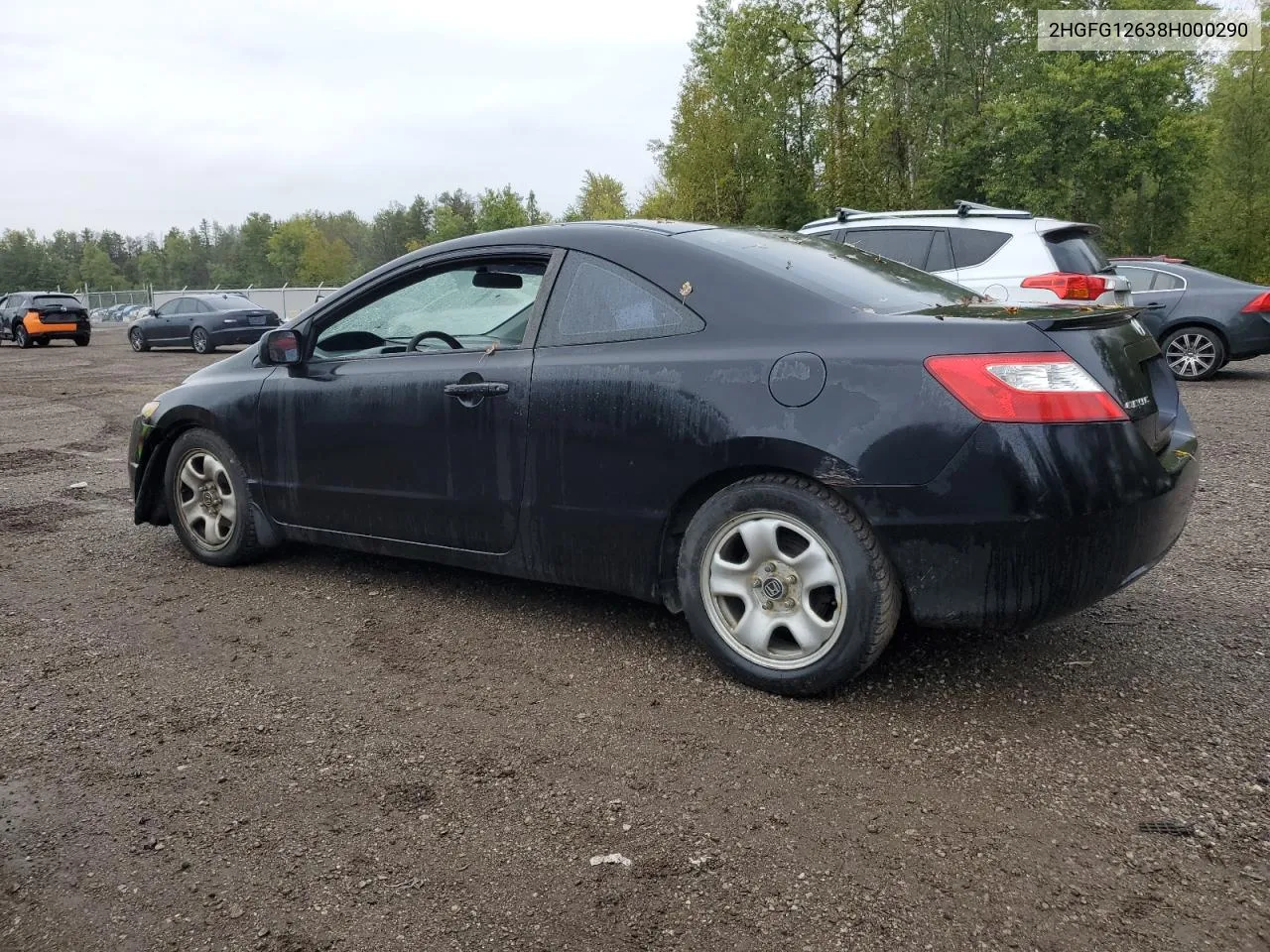 2008 Honda Civic Lx VIN: 2HGFG12638H000290 Lot: 72501794