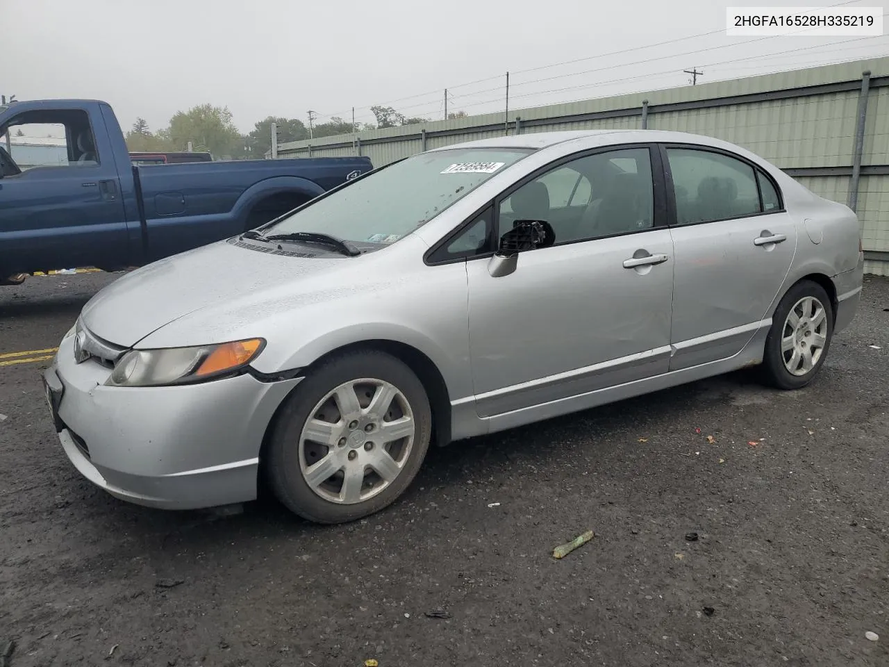 2008 Honda Civic Lx VIN: 2HGFA16528H335219 Lot: 72569584