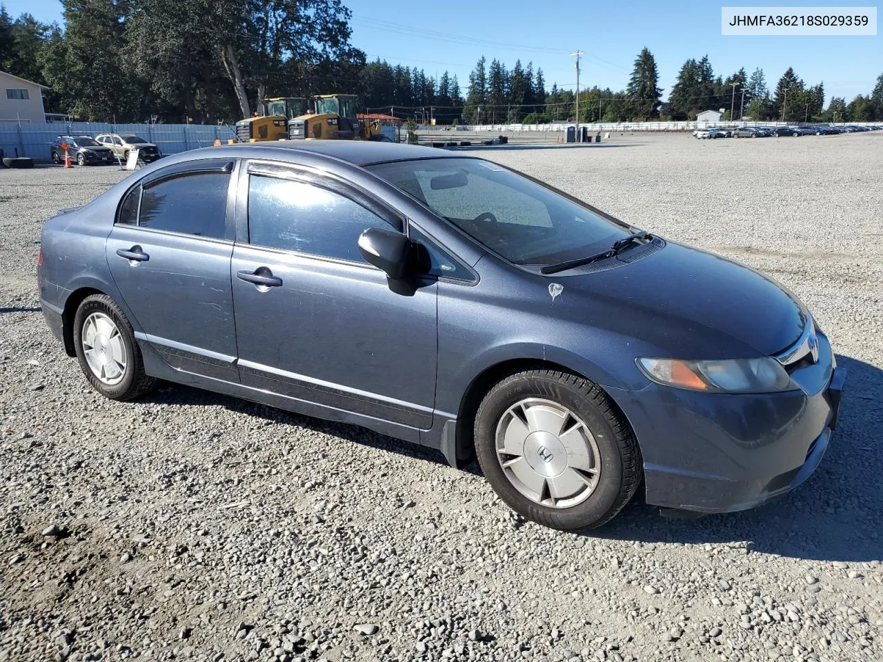 2008 Honda Civic Hybrid VIN: JHMFA36218S029359 Lot: 72610664