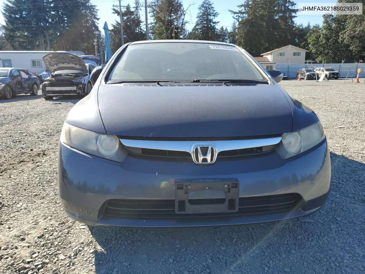 2008 Honda Civic Hybrid VIN: JHMFA36218S029359 Lot: 72610664