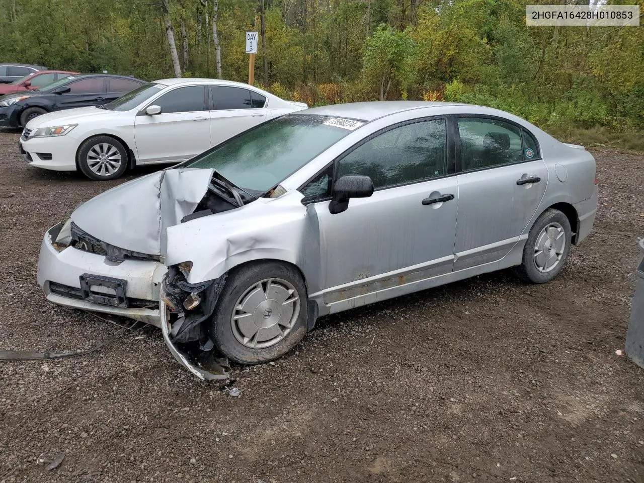 2008 Honda Civic Dx-G VIN: 2HGFA16428H010853 Lot: 72690274