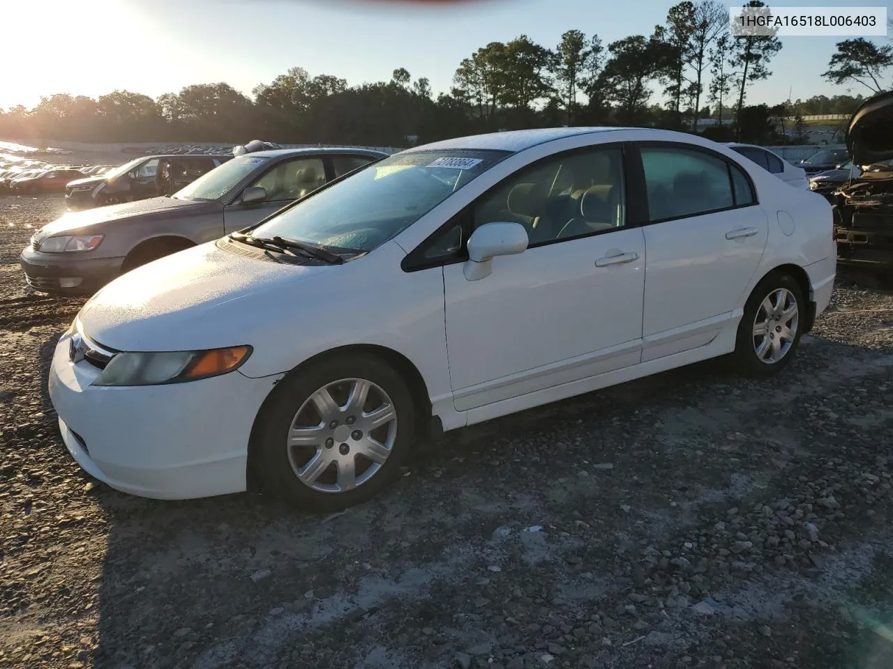 2008 Honda Civic Lx VIN: 1HGFA16518L006403 Lot: 72783864