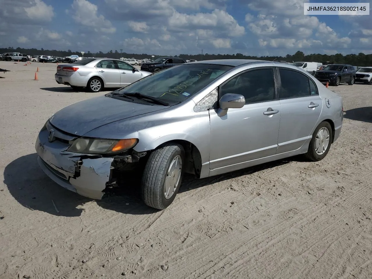 2008 Honda Civic Hybrid VIN: JHMFA36218S002145 Lot: 72882544